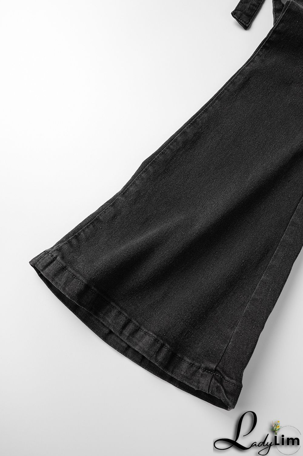 Black Casual Solid Bandage Patchwork High Waist Denim Jeans