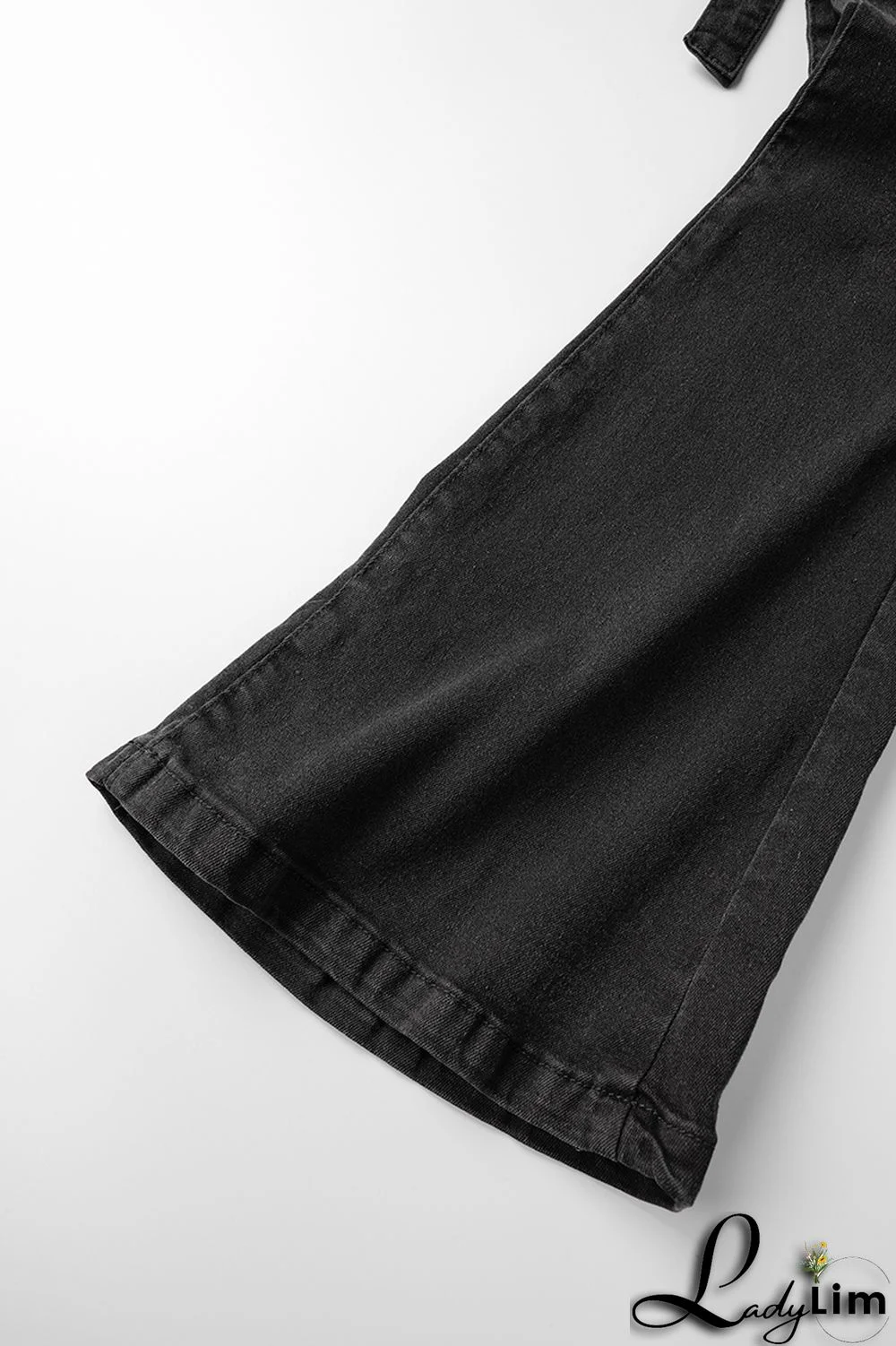 Black Casual Solid Bandage Patchwork High Waist Denim Jeans