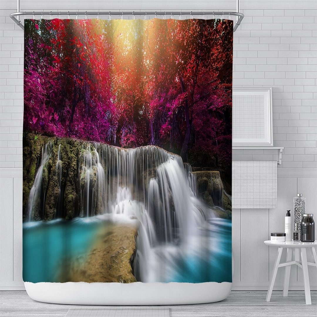 3D Seascape Beach Printed Fabric Shower Curtains Bathroom Curtain Bath Screen Waterproof Products Home Decor with Hooks