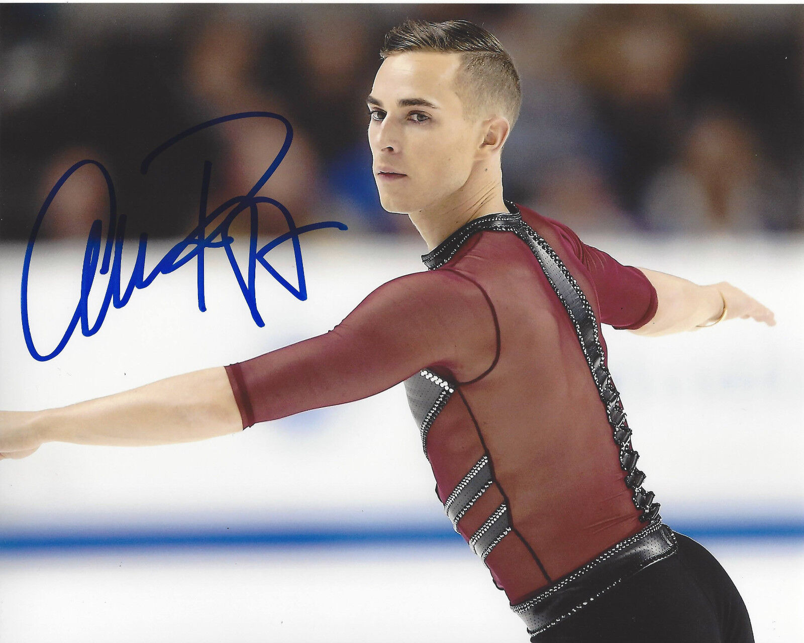 ADAM RIPPON SIGNED 8X10 Photo Poster painting G w/COA 2018 OLYMPICS USA FIGURE SKATING PROOF