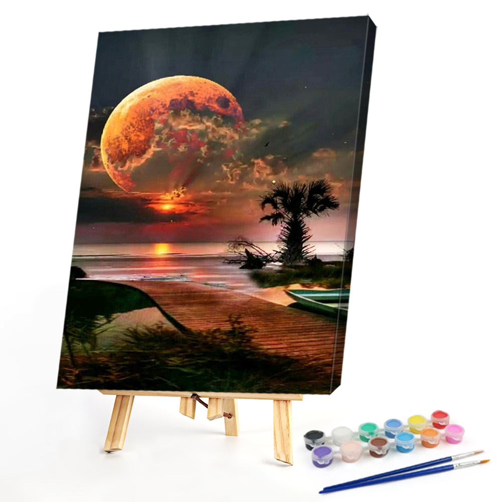 

40*50CM - Paint By Numbers - Beach Sunrise, 501 Original