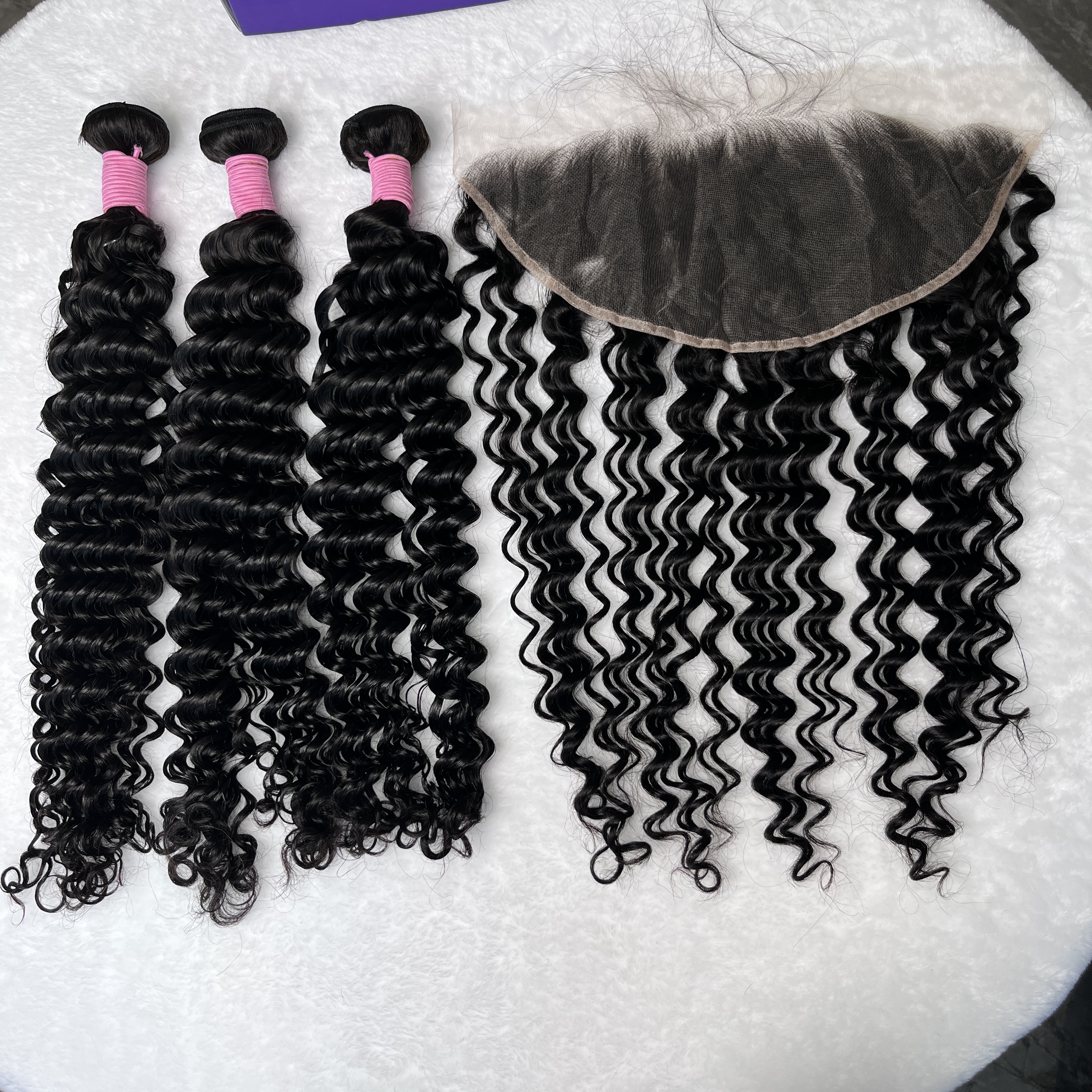 12A 3PCS + 13X4/13X6 HD Lace Frontal Deep Wave 3 Bundles With Invisible HD Lace Frontal