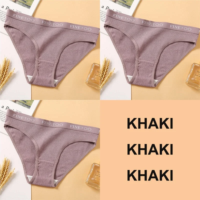 3PCS Women Cotton Underwear Panties Female Sexy Briefs Brand  Band Waist Pantys Set Solid Color Intimates Lingerie for Girl M-XL