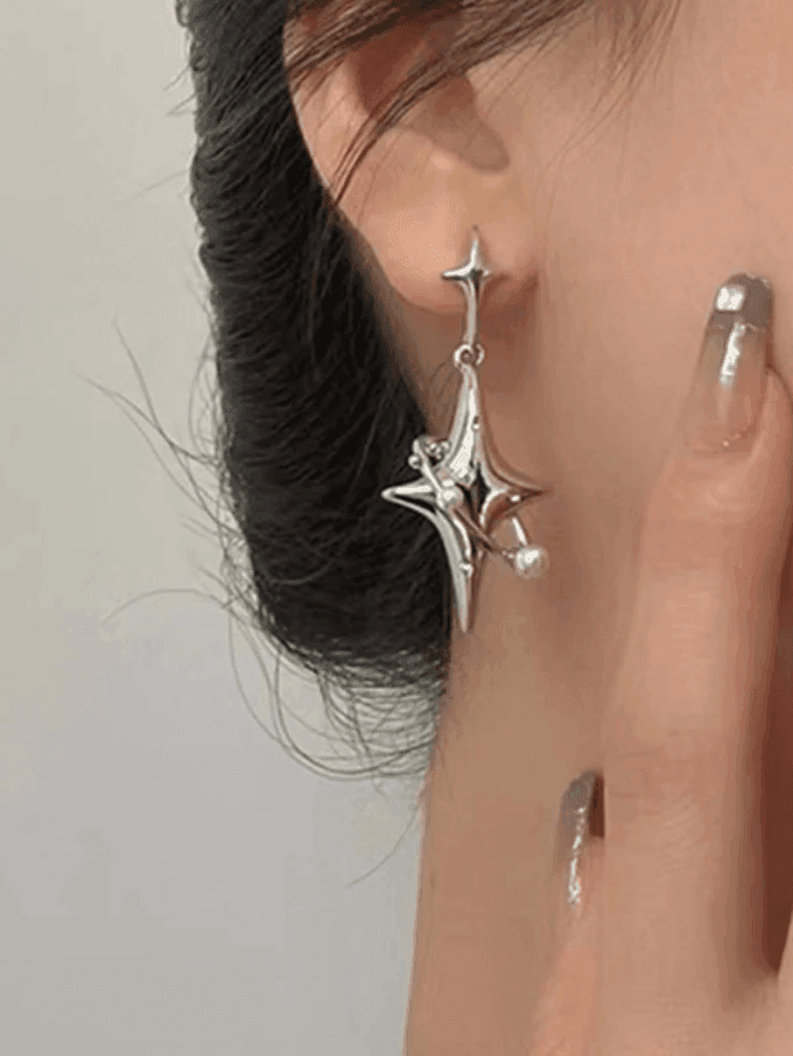 Brownm Galactic Star Charm Earrings