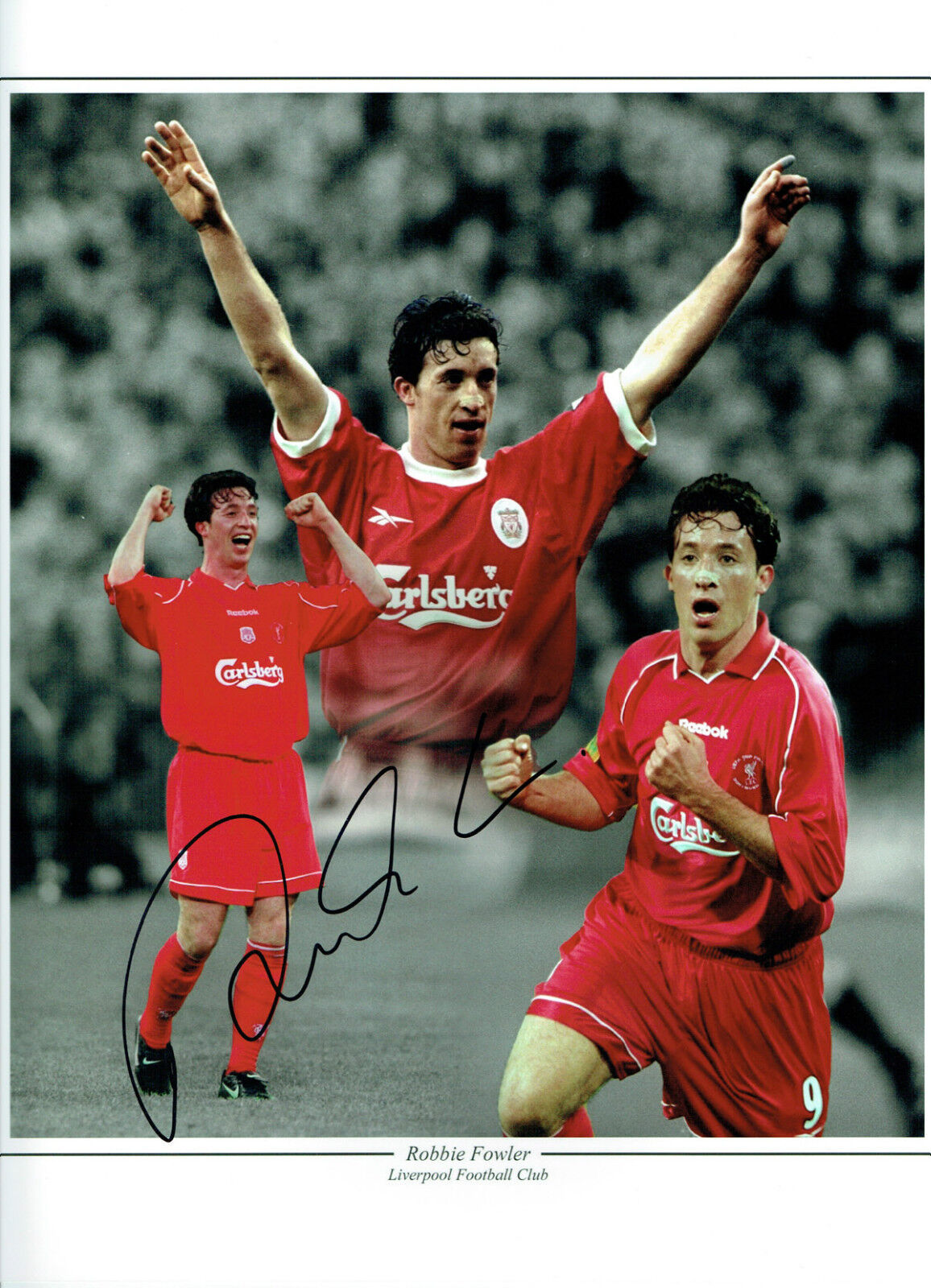 Robbie FOWLER Signed Autograph 16x12 LIVERPOOL RARE Montage Photo Poster painting AFTAL COA