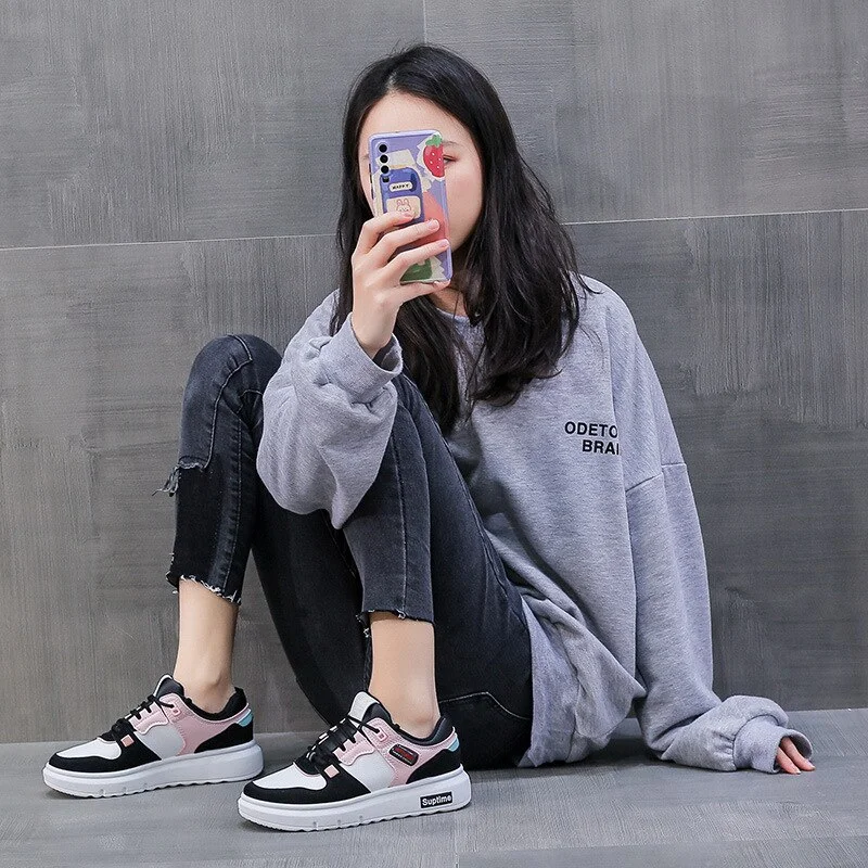 Yyvonne Sneakers Women 2022 New Korea Fashion Patchwork Female Shoes Casual Daily Wear Students All-match Vulcanize Shoes
