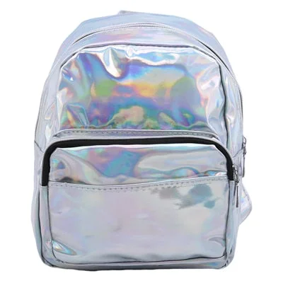 Mini Laser Backpacks For Women Silver Fashion Laser Backpack Youth Bag Teenage Girls Female Korean Trend Personality School Bag