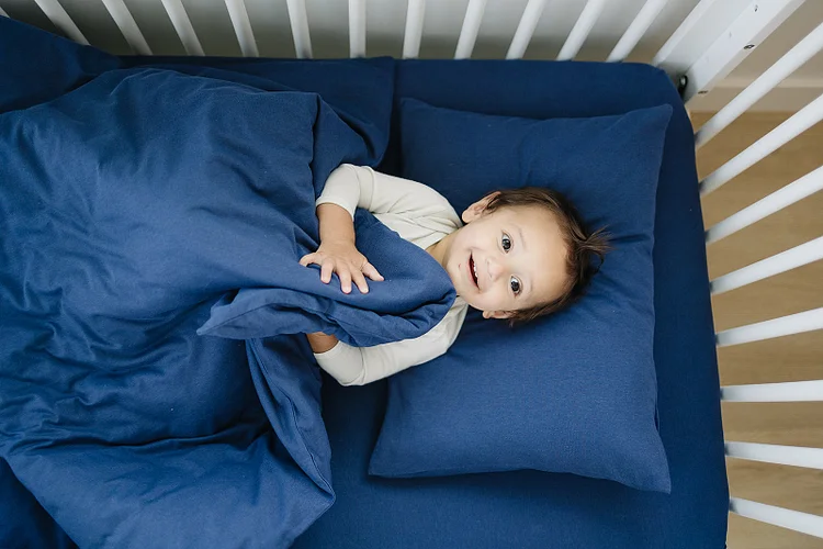 Ecolino&reg; Crib Sheet, 100% Organic Cotton, Navy Blue