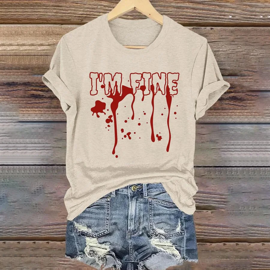 Womens IM Fine Blood Print Casual T-shirt