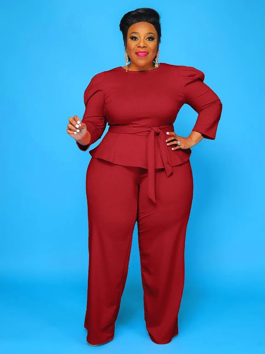Two Piece Set Women Plus Size Sets 5xl Fall Fashion Solid Round Collar Half Sleeves Office Ladies Outfits Wholesale Dropshipping