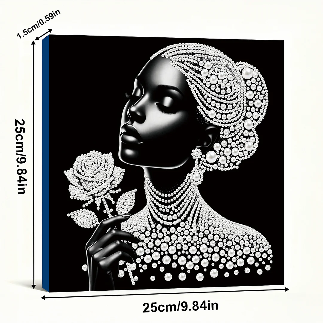 Rose Girl - DIY Pearl Diamond Art Kit With Frame 25*25cm
