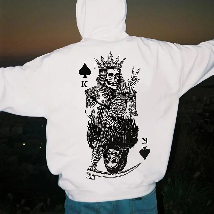 Grim Reaper King Print Men's Hoodie