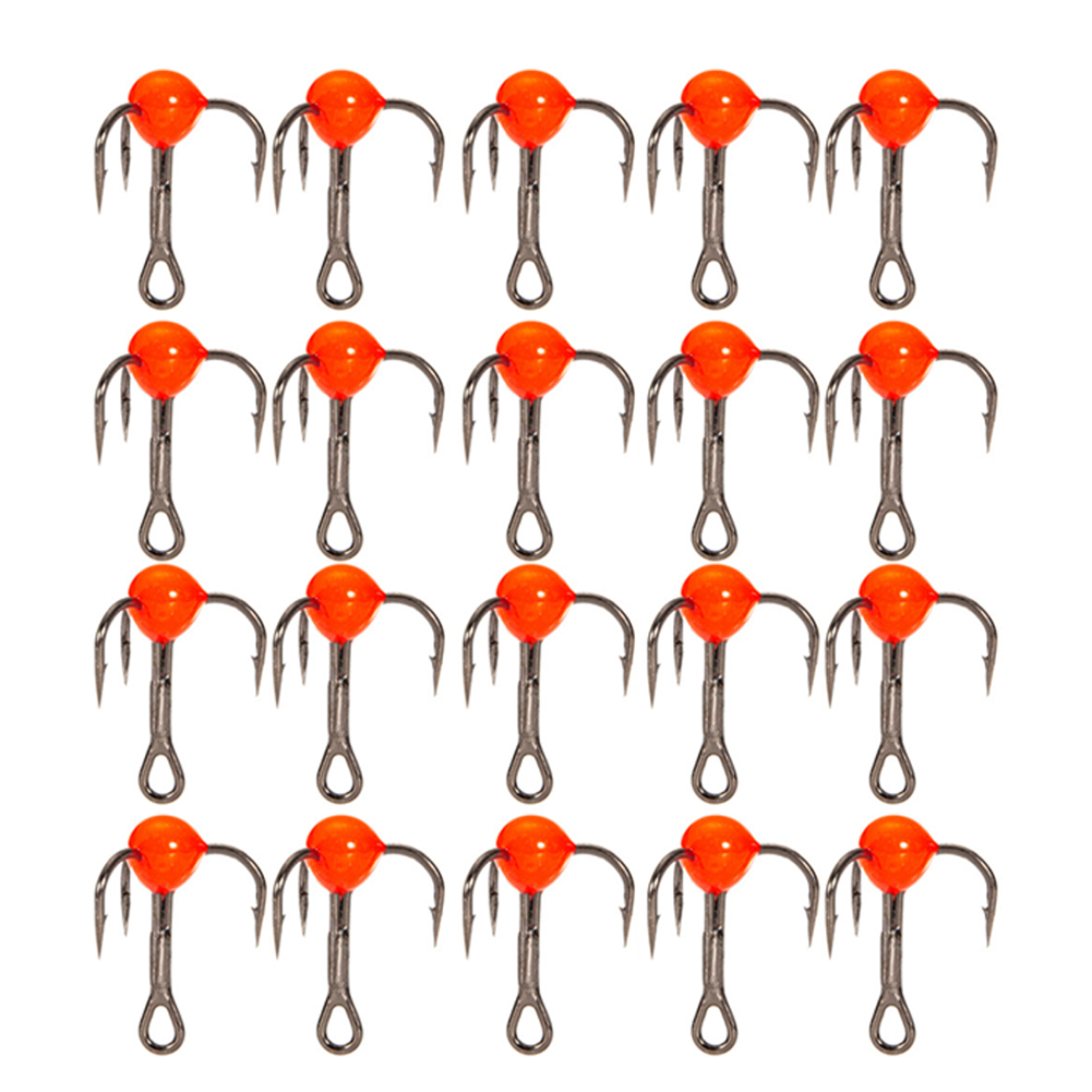 

10pcs Ice Fishing Sharpened Treble Hooks Carbon Steel Mini Fish Hook Red, 10 #, 501 Original