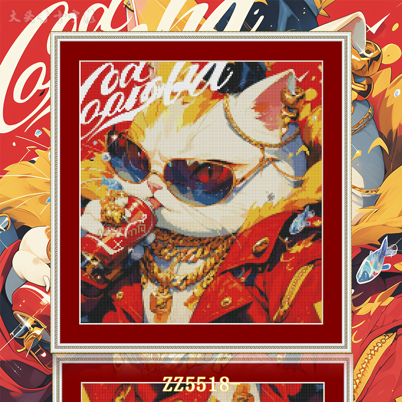 [ZZ5518-Coke cat]  Painting Fairy Cross Stitch