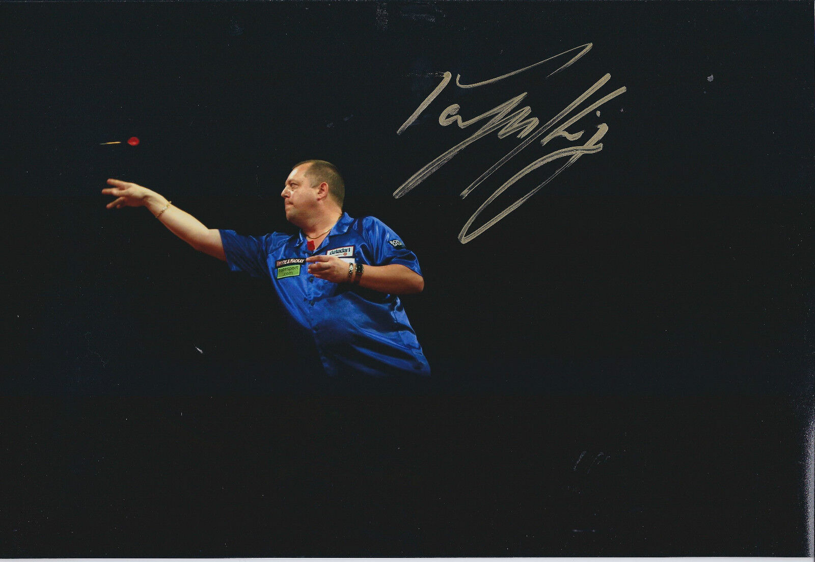 Mervyn KING Signed 12x8 Autograph Photo Poster painting AFTAL COA Darts World MASTERS Finalist