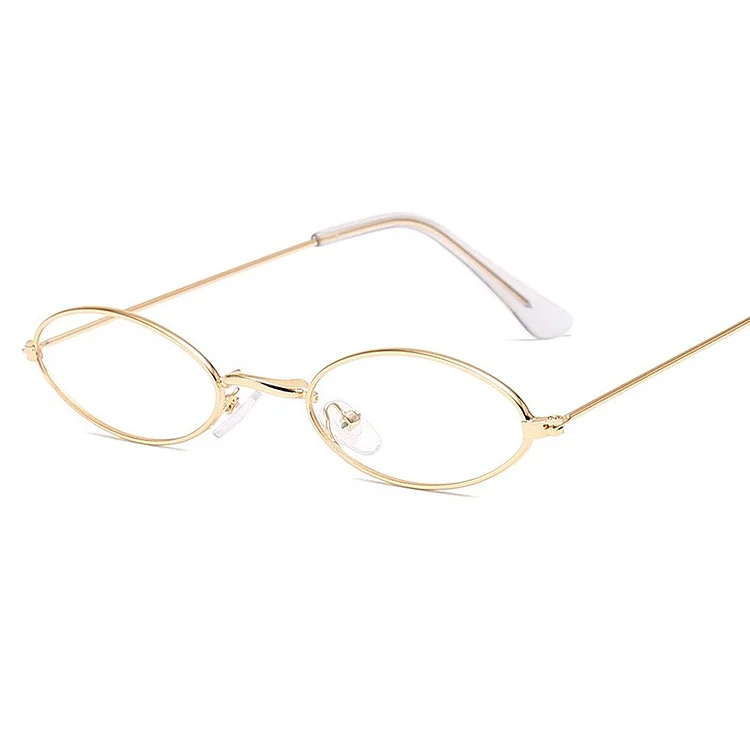 Candy Blue Red Small Oval Sunglasses Women Vintage 2020  Brand Shades Metal Sun Glasses For Female Designer Streetwear