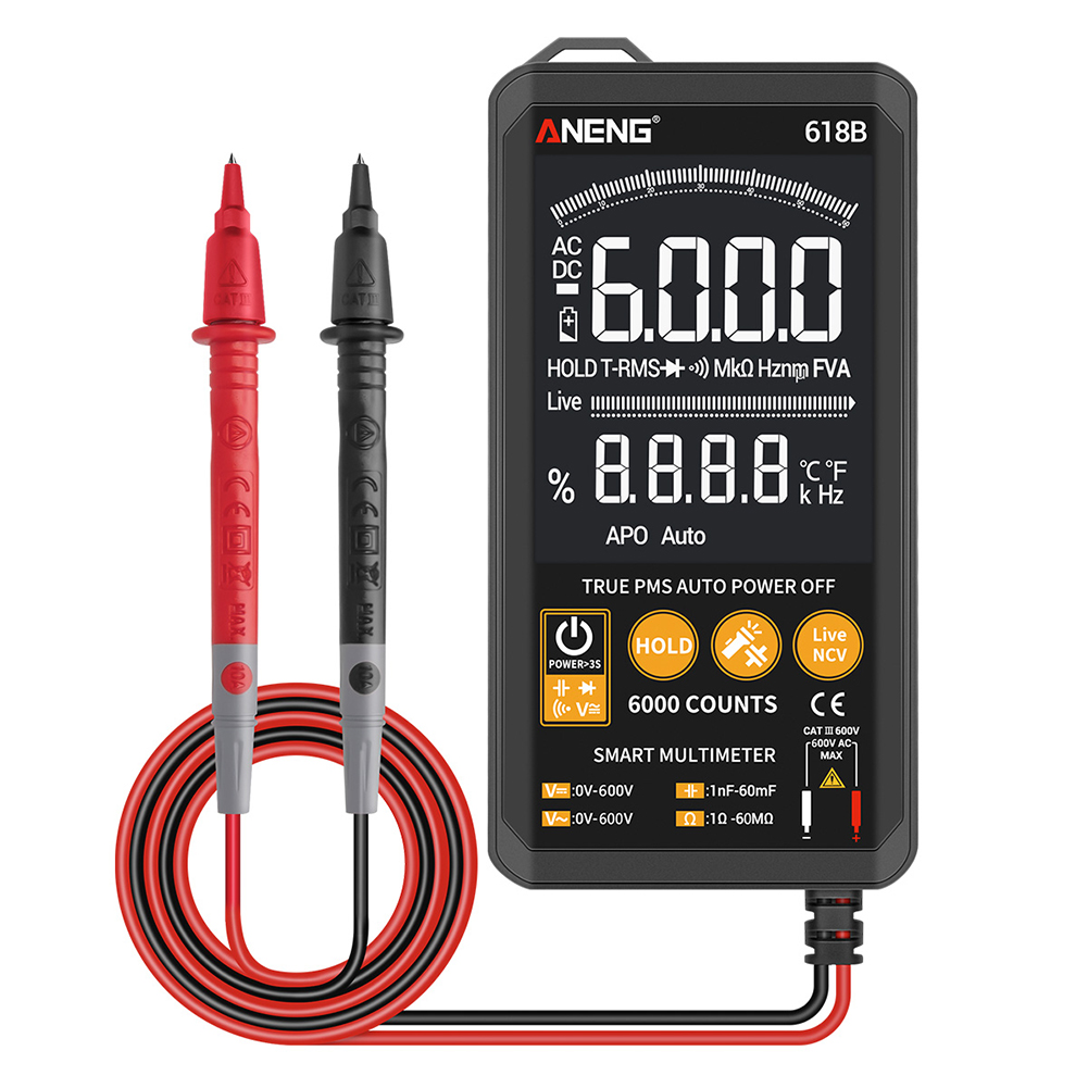 

ANENG 618B Digital Multimeter 6000 Count DC/AC Voltage Tester Current Meter, 501 Original