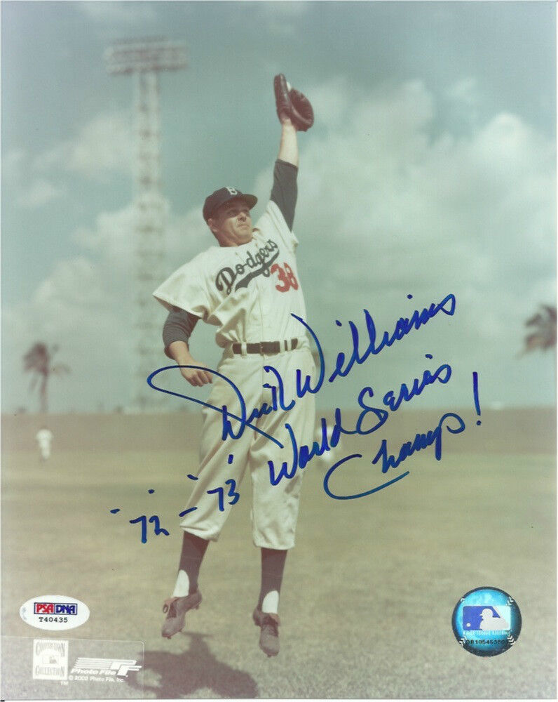 DICK WILLIAMS (Brooklyn Dodgers) signed 8x10 Photo Poster painting with PSA/DNA COA & WS Inscrip