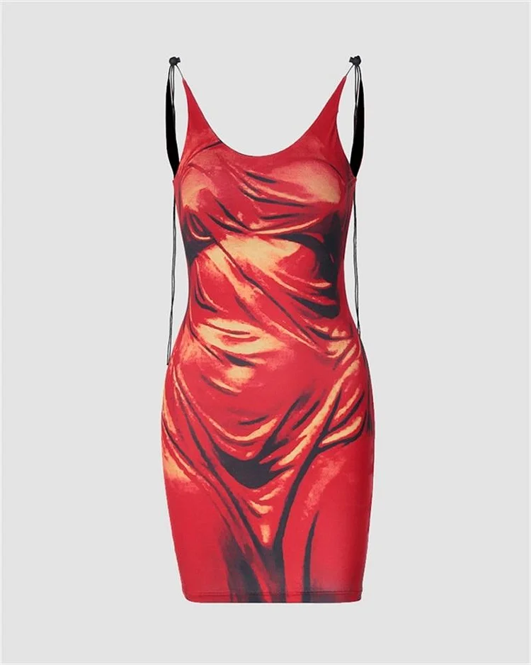 Body Print Sexy Bodycon Dress