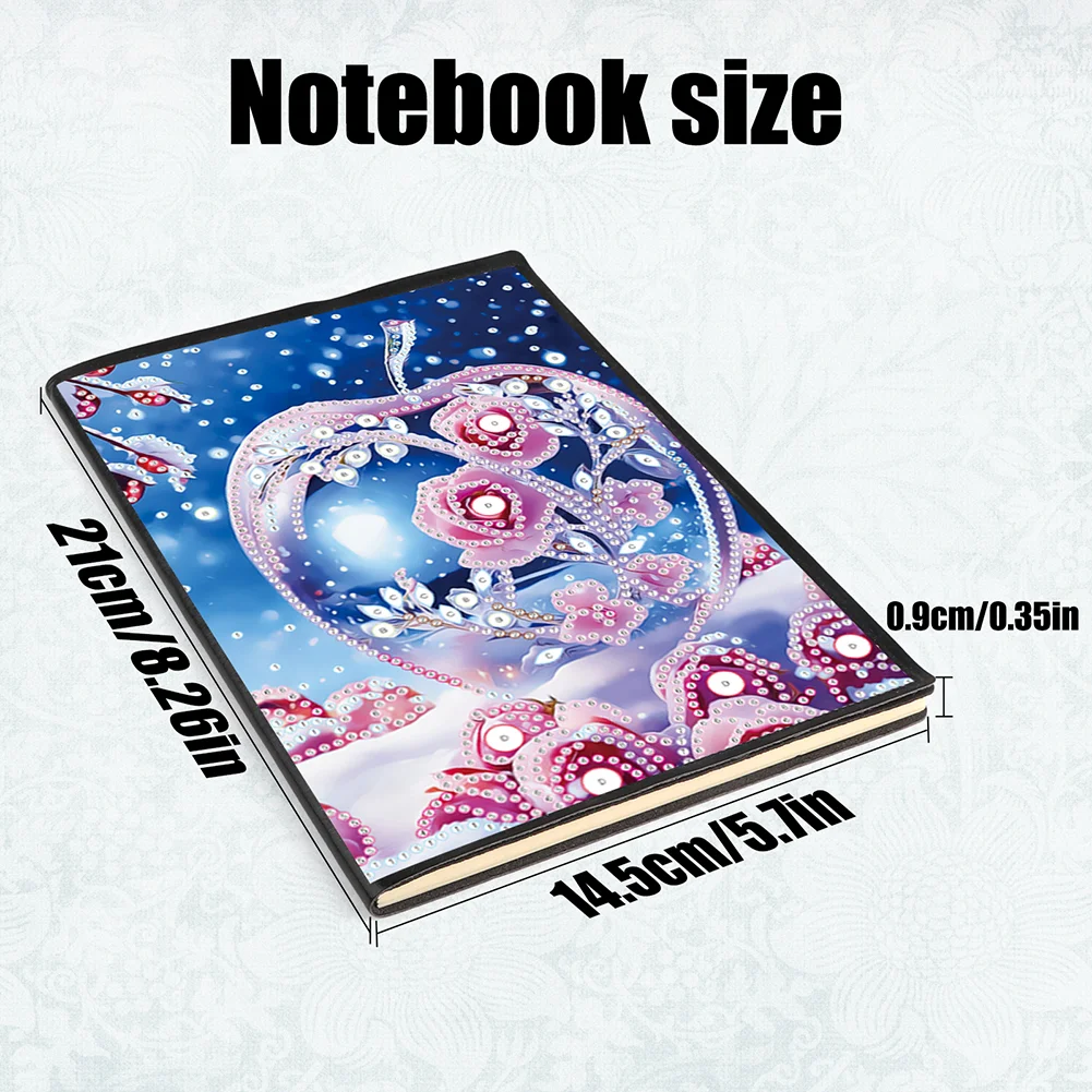 5D DIY Special Shaped Crystal Apple 50 Pages Diamond Painting Notebook for Beginners