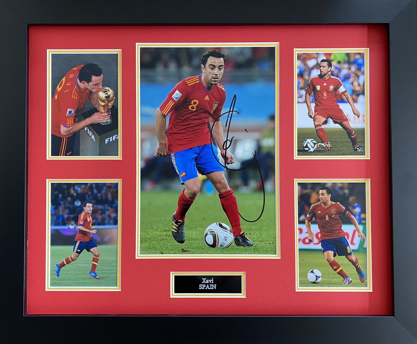 Xavi Genuine Signed Spain Photo Poster painting In 20x16 Frame Display, Barcelona, See Proof