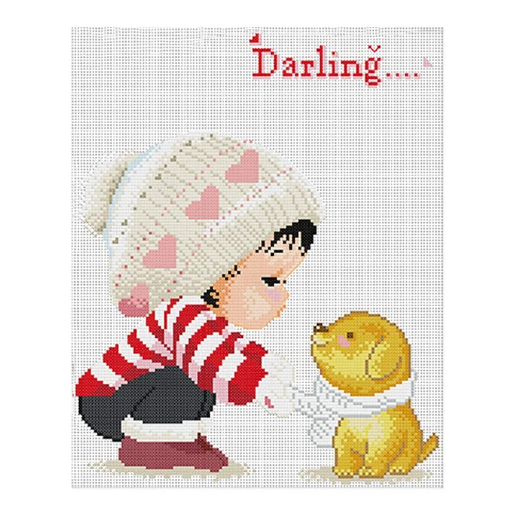 Spring-Scarf - 11CT 3 Strands Threads Printed Cross Stitch Kit - 42x35cm(Canvas)