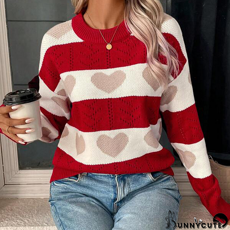 Showy Red Print Sweater