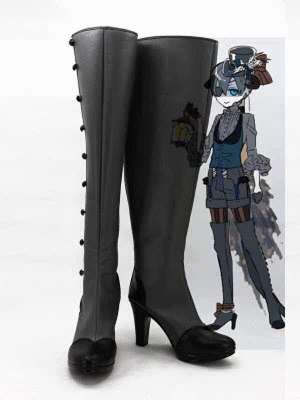 Black Butler Ciel Cosplay Boots Shoes Black