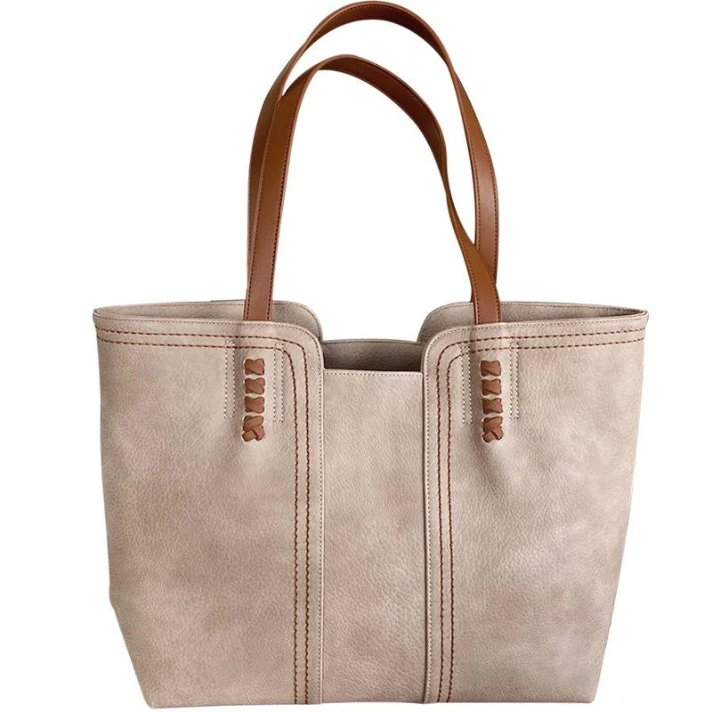 New Fashion Atmosphere Simple Tote Bag Retro Large Capacity Shoulder Portable Commuter Bag Women