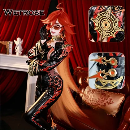 [Wetrose] In Stock SSR Mavuika Genshin Impact Natlan Cosplay Costume Wig Full Set
