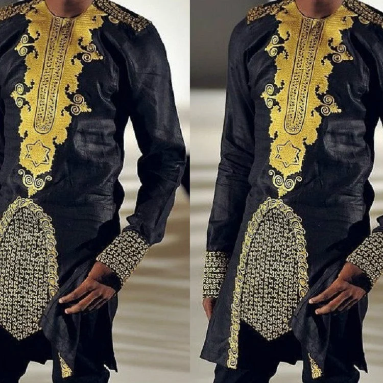 Ethnic Print Long T-shirt for Men