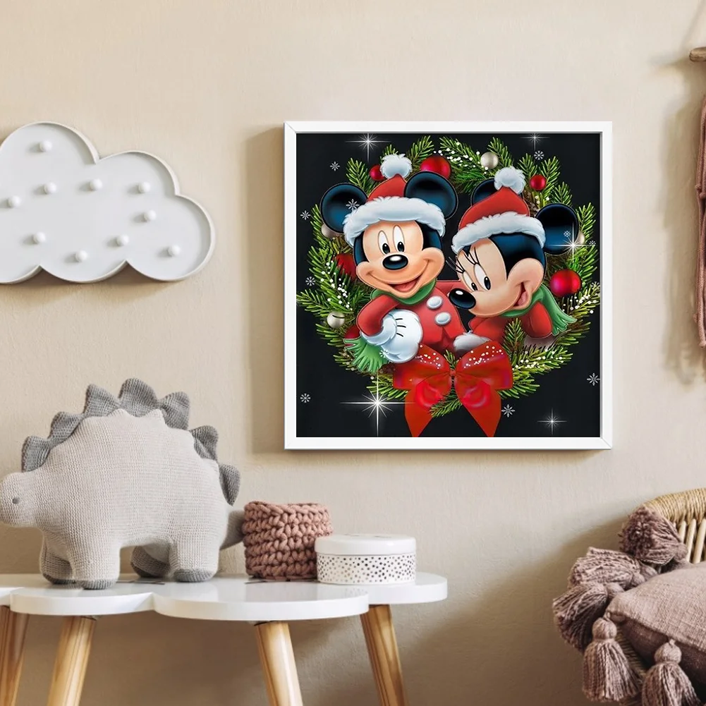 11CT Full Stamped Cross Stitch - Mickey Minnie(Canvas|40*40CM)