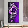 Diamond Painting - DIY Full Round Drill Purple Rose(85*45 CM)