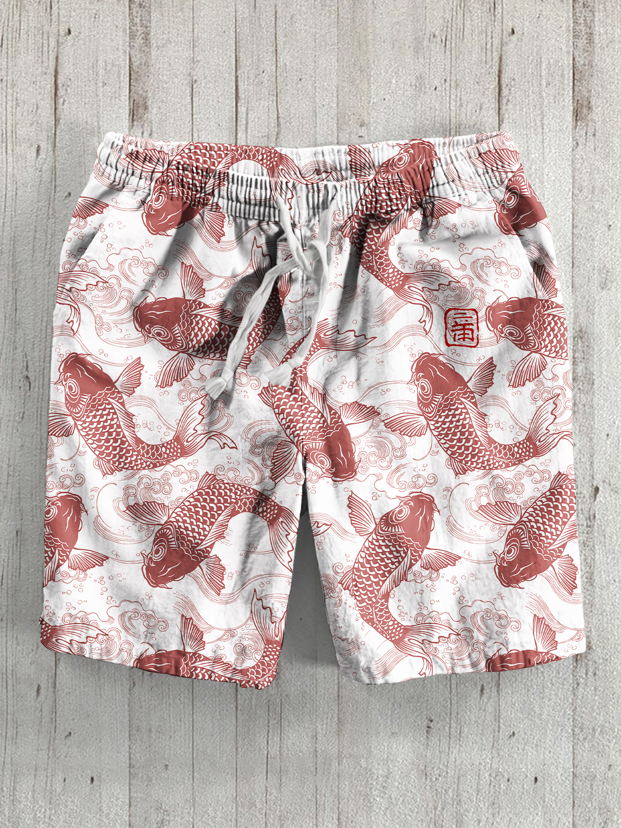 Vintage Fish Japanese Art Graphic Printed Casual Shorts  artssus