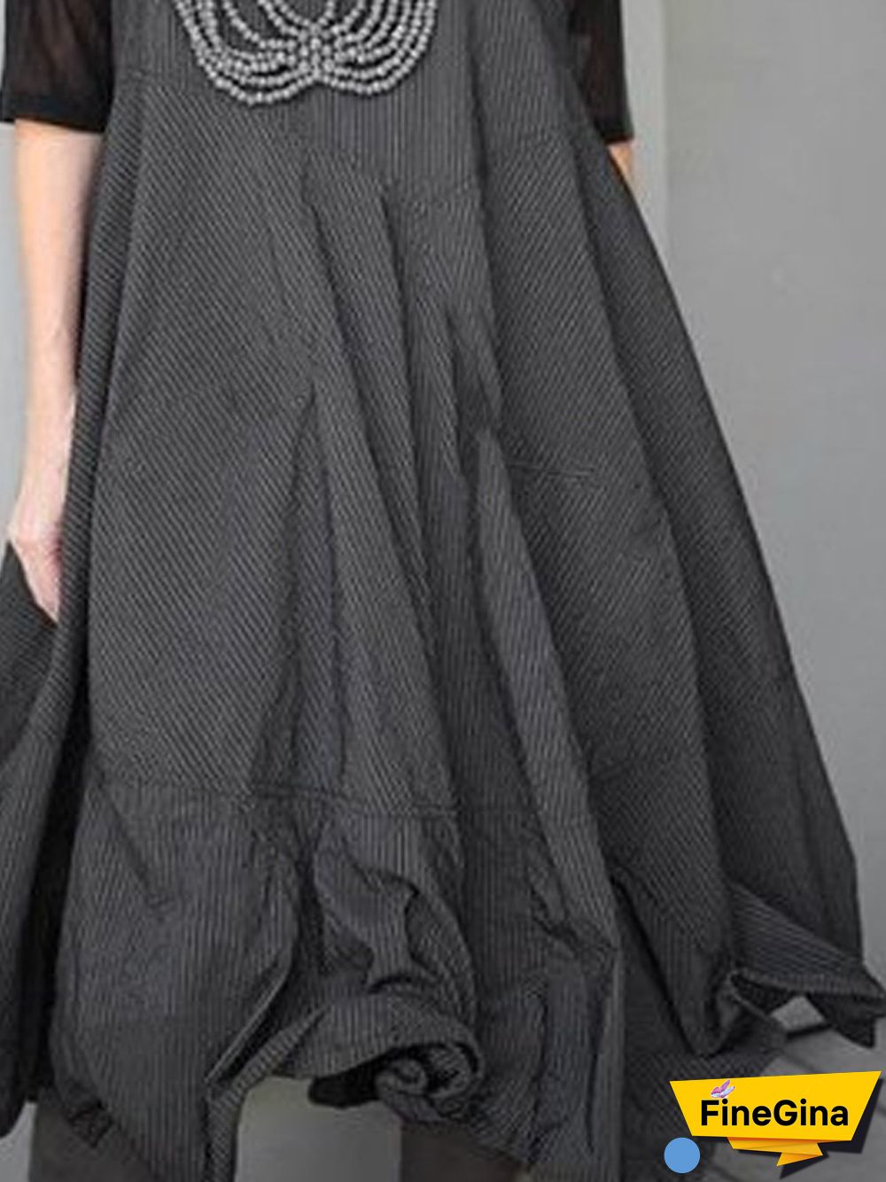 Sleeveless A-Line Casual Floral-Print Weaving Dress