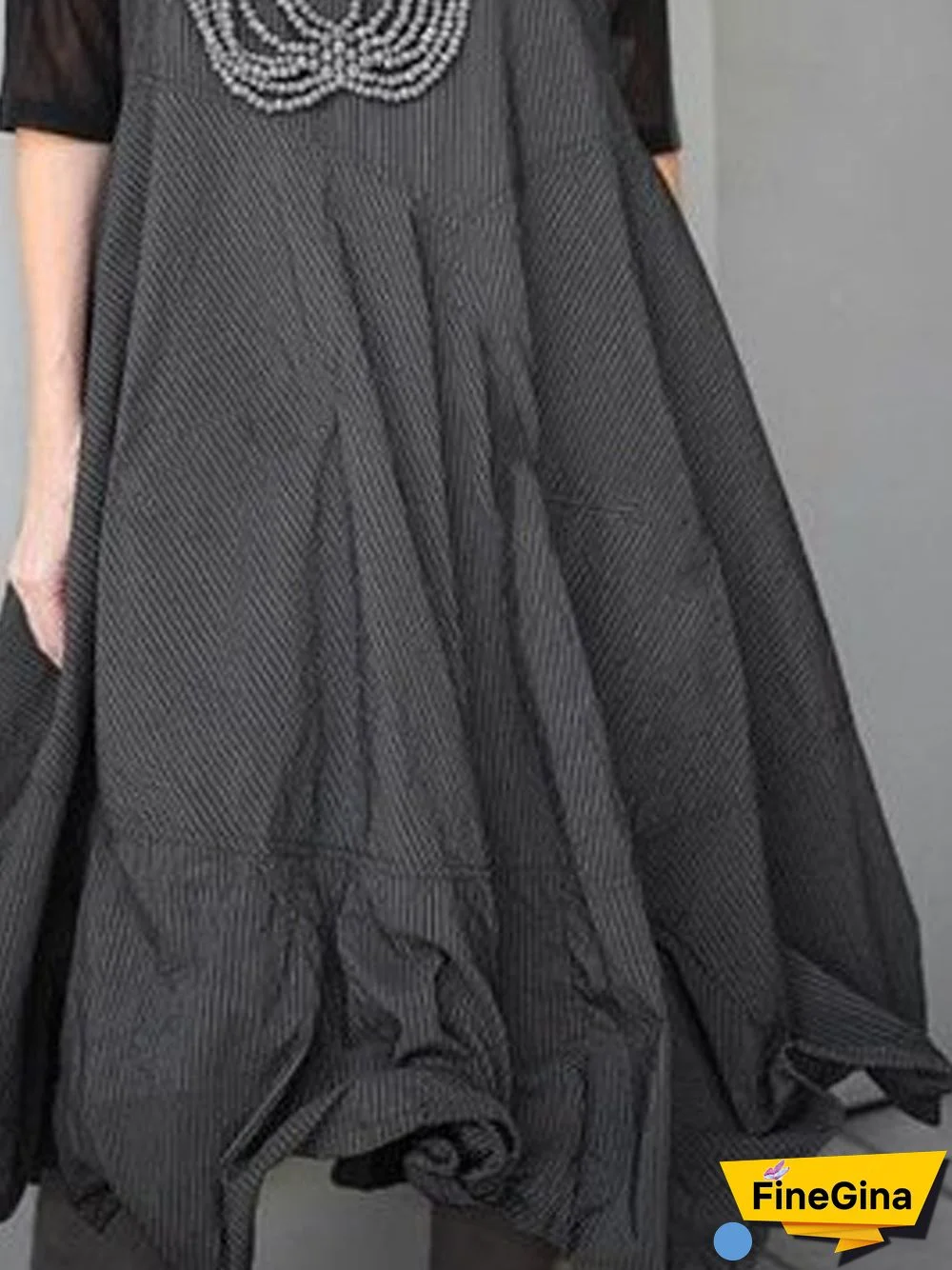 Sleeveless A-Line Casual Floral-Print Weaving Dress