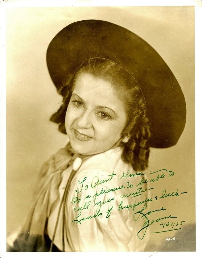 Silent Film Star YVONNE HOWELL Vintage Signed Photo Poster painting - 1935