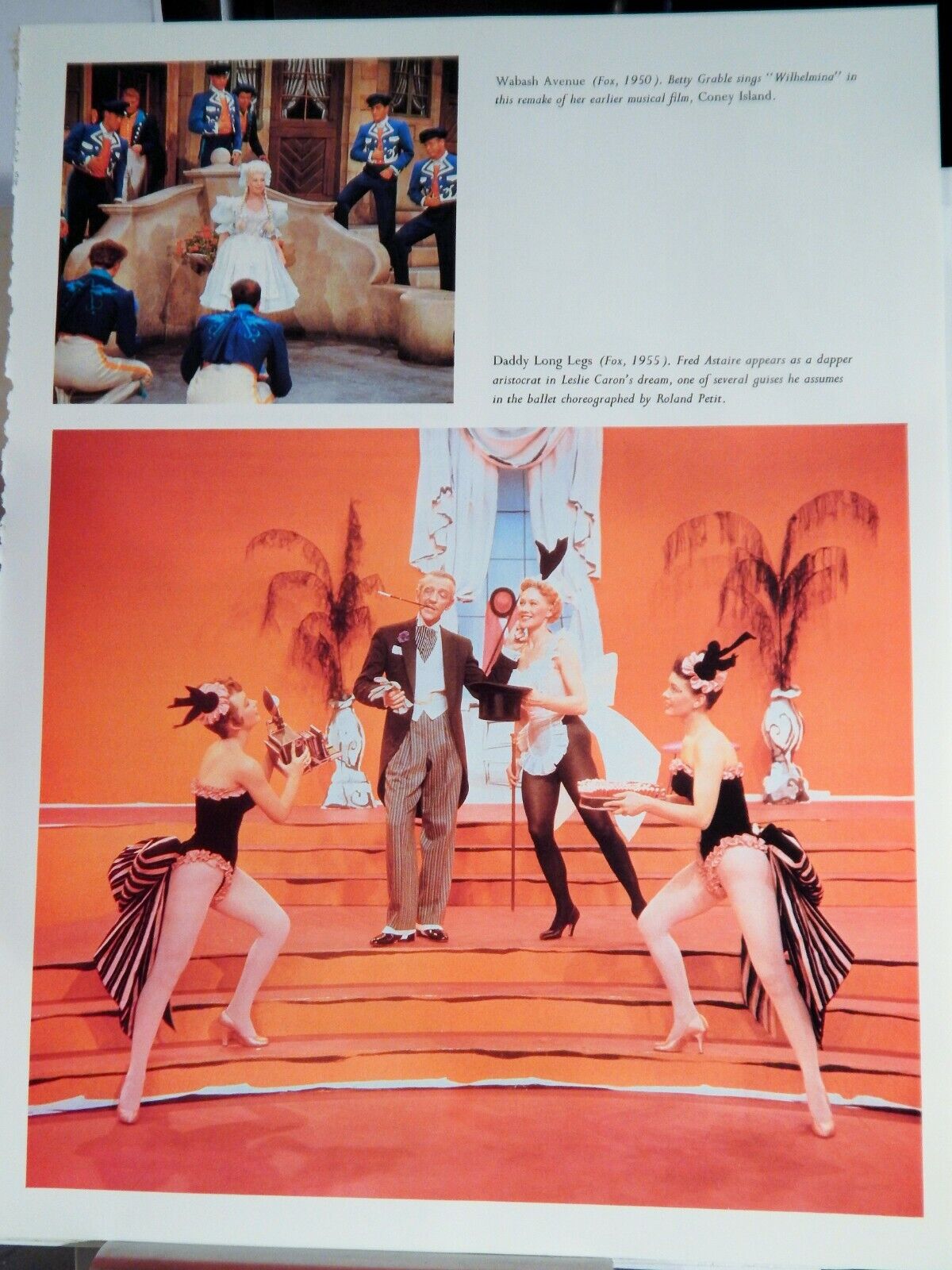 DADDY LONG LEGS (FRED ASTAIRE) / WABASH AVENUE MOVIE Photo Poster painting (1985 reprint)