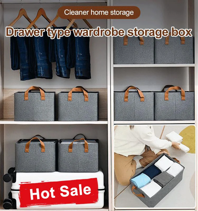 Foldable Closet Storage Box (Electroplated Thickened Steel Frame)