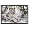 >SALE<Full Embroidery Eco-cotton Thread 11CT Printed Tiger Cross Stitch Kit 65x45cm
