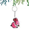 Rabbit Beaded Counted Cross Stitch Ornament Kit Cross Stitch Bead Keychain (B)