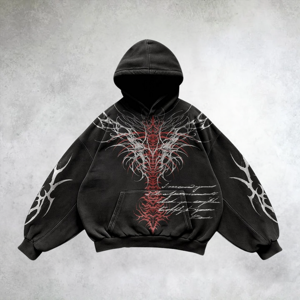 Tattoo Graphic Print Hoodie