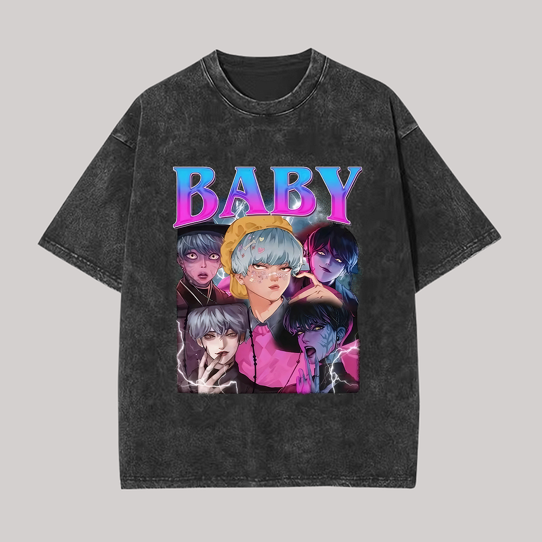 Baby KPop Demon Hunters Printed Unisex Washed T-Shirt