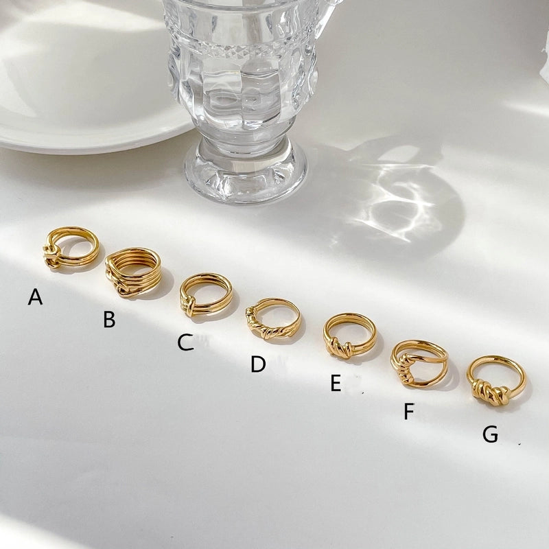 Minimalist Solid Color Titanium Steel Gold Plated Rings In Bulk