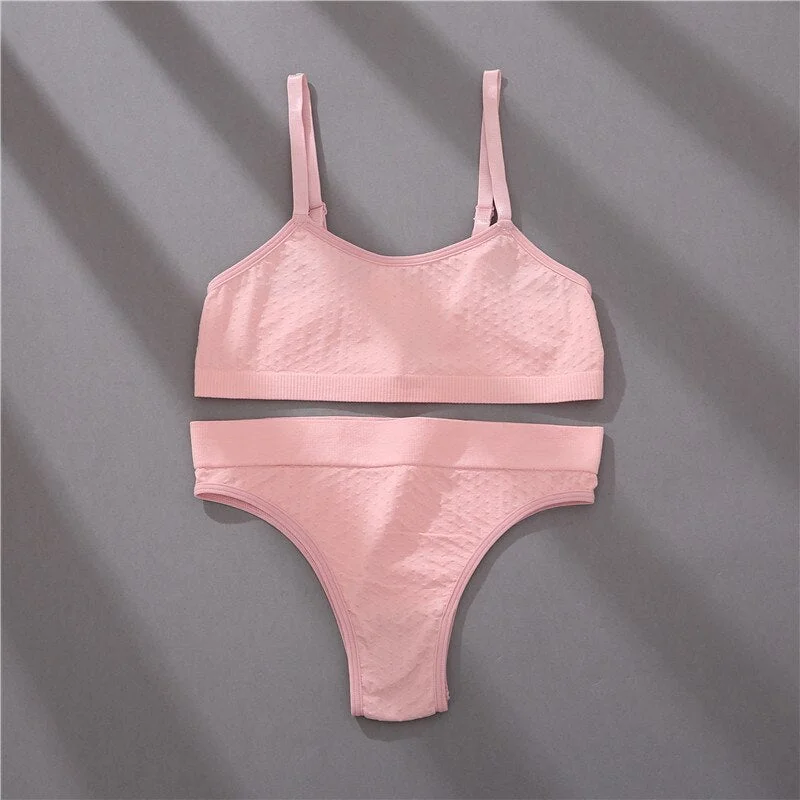 FINETOO S-2XL Women Seamless Bra Lingerie Set Sexy Push Up Crop Top Brazilian Panties Active Sports Sets Fitness Top Underwear