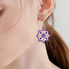 12 Pairs Double Sided Diamond Painting Earrings for Women Girls (Flower)