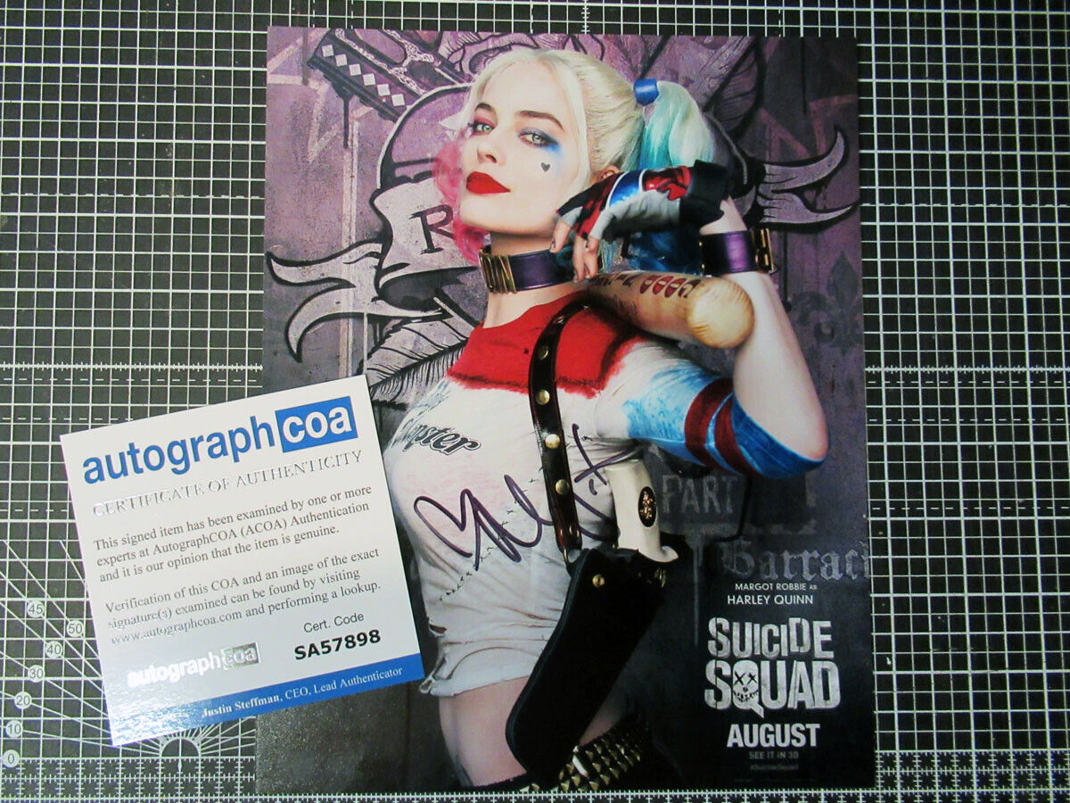 Margot Robbie 8x10 Photo Poster painting signed autograph Harley Quinn ACOA certificate