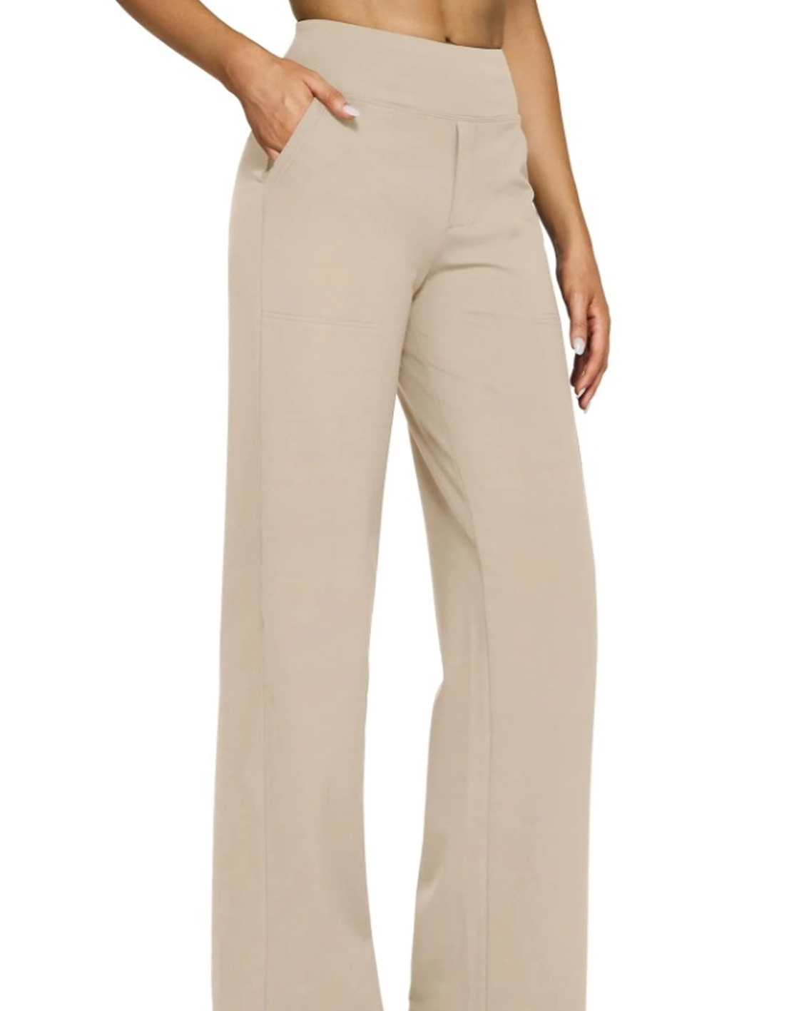 Casual High-Waisted Straight-Leg Yoga Pants with Loose Pockets | Comfort Fit