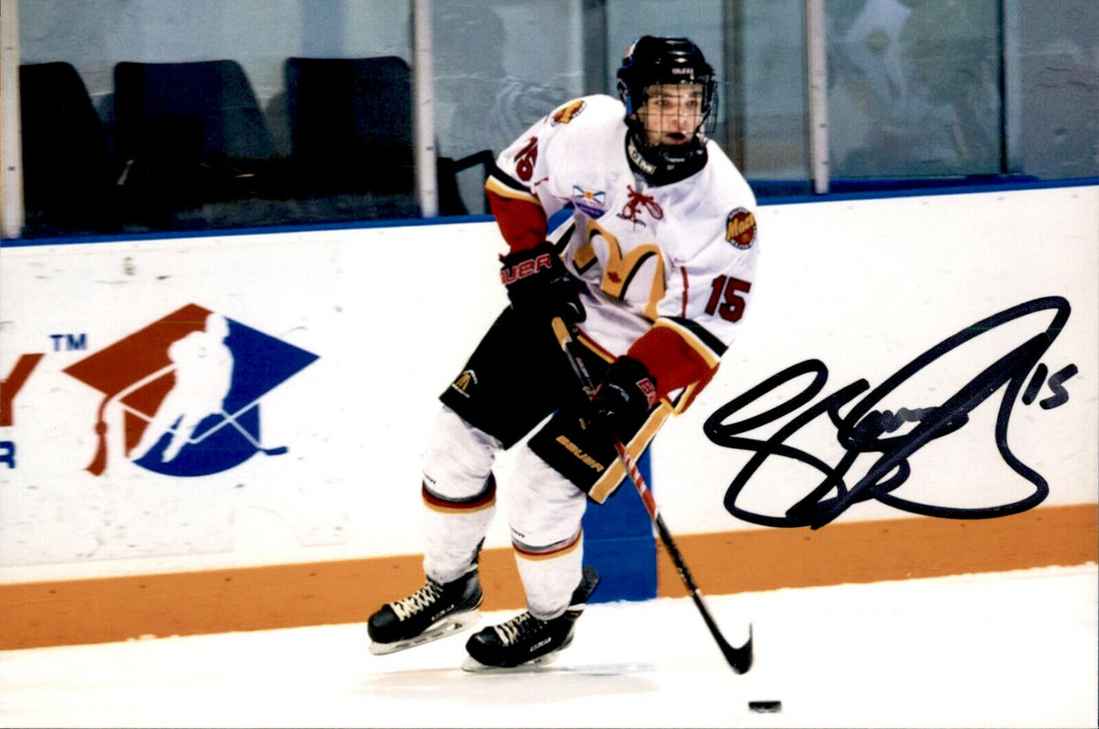 Shane Bowers SIGNED 4x6 Photo Poster painting TEAM CANADA BOSTON UNIVERSITY COLORADO AVALANCHE 2