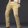 Pantaloni cargo da uomo a gamba dritta elastica ampia